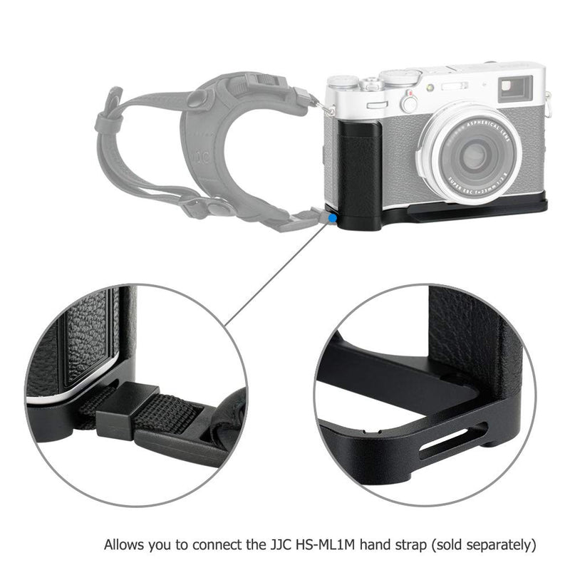 JJC Dedicated Metal Hand Grip L Bracket Anti-Slid Holder for Fujifilm Fuji X100V X100F Camera, Arca Swiss Type Quick Release Tripod Plate Design w/Battery Compartment Opening For Fujifilm X100V X100F