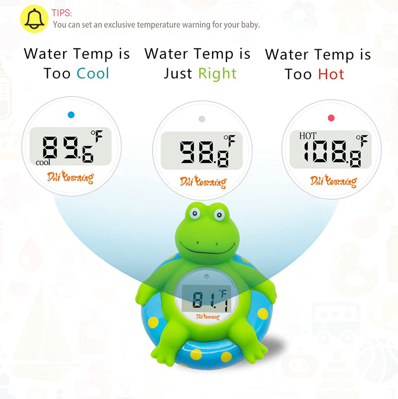 Doli Yearning Baby Bath Thermometer with Room Temperature| Fahrenheit and Celsius|Frog Lovely Shape|Kids' Bathroom Safety Products| Bath Toys… Blue