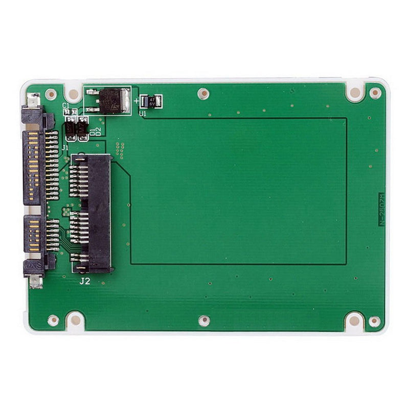Cablecc 1.8 Micro SATA 16pin SSD to 2.5 SATA 22pin 7+15 Hard Disk case Enclosure White 7mm Height