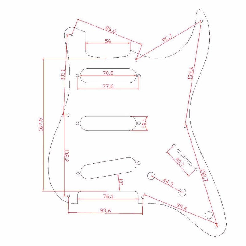 Dopro Mint Green 11 Hole Strat Style Guitar Pickguard Bridge Reversed for Fender Jimi Hendrix Stratocaster