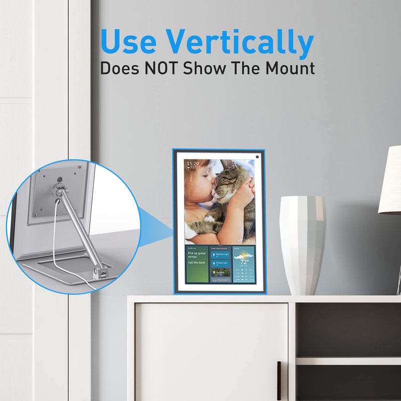 Almoz Tilt Stand for Show 15, Raise Up to 7" from Desk, Rotate 360° Vertically, Desktop Show 15 Mount with Sturdy Aluminum Materia and Stable Big Base, Black (Metallic) metallic