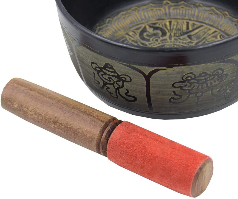 Satnam 7" Wooden Tibetan Singing Bowl Mallet Singing Bowl Striker Mallet Beater Tool for Singing Bowl - MADE IN INDIA (RED) Red