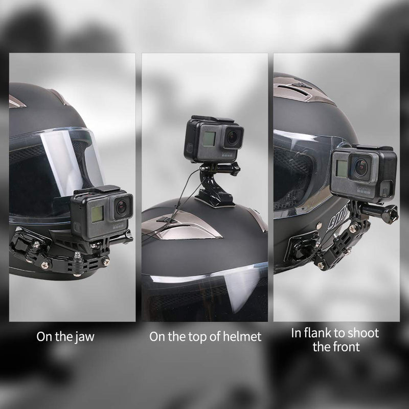 Motorcycle Helmet Chin Mount Kit Compatible with GoPro Hero 10 Black,Hero 9/8/7 (2018)/6/5 Black,4 Session,3+ Action Camera and More Plastic