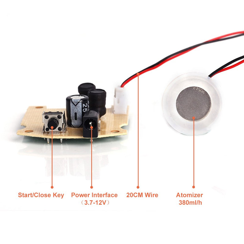 WHDTS 20mm 113KHz Ultrasonic Atomization Maker Mist Atomizer DIY Humidifier with PCB 3.7-12V 1