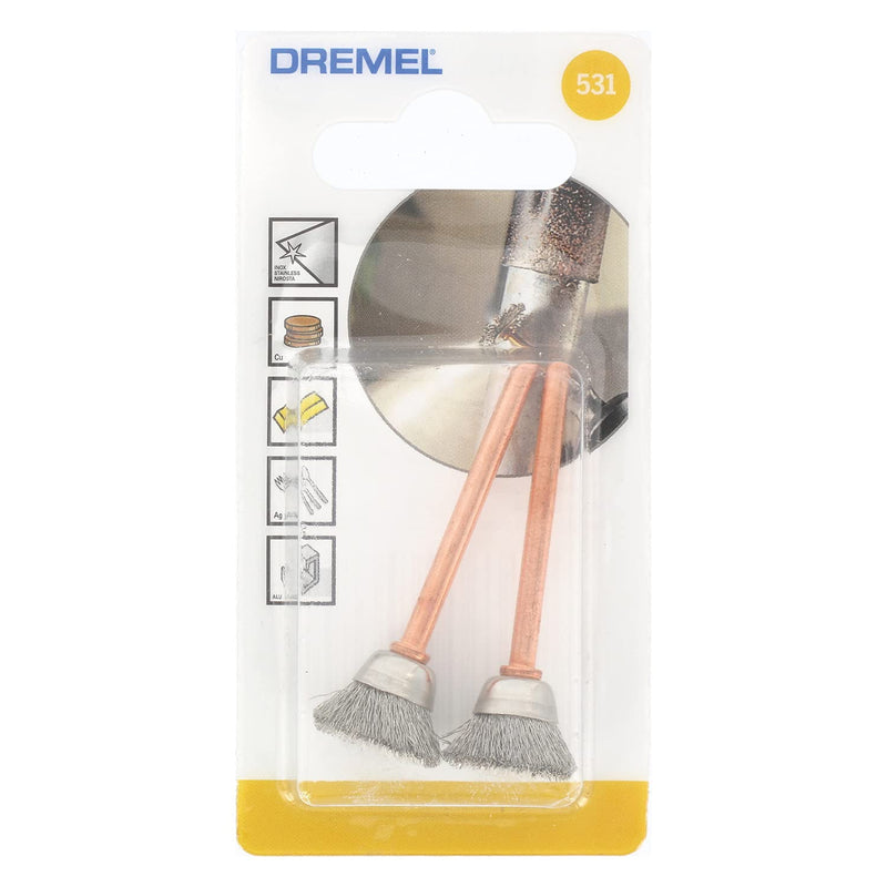 Dremel 531-02 Stainless Steel Brushes (2 Pack), 1/2" 2 Pack
