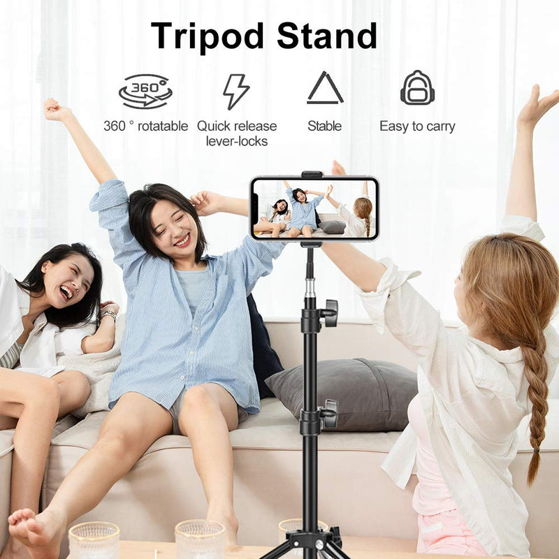 Phone Tripod, 22.8" to 66.9" Portable and Extendable Cell Phone Tripod Stand for Video Recording, Vlogging, Photography