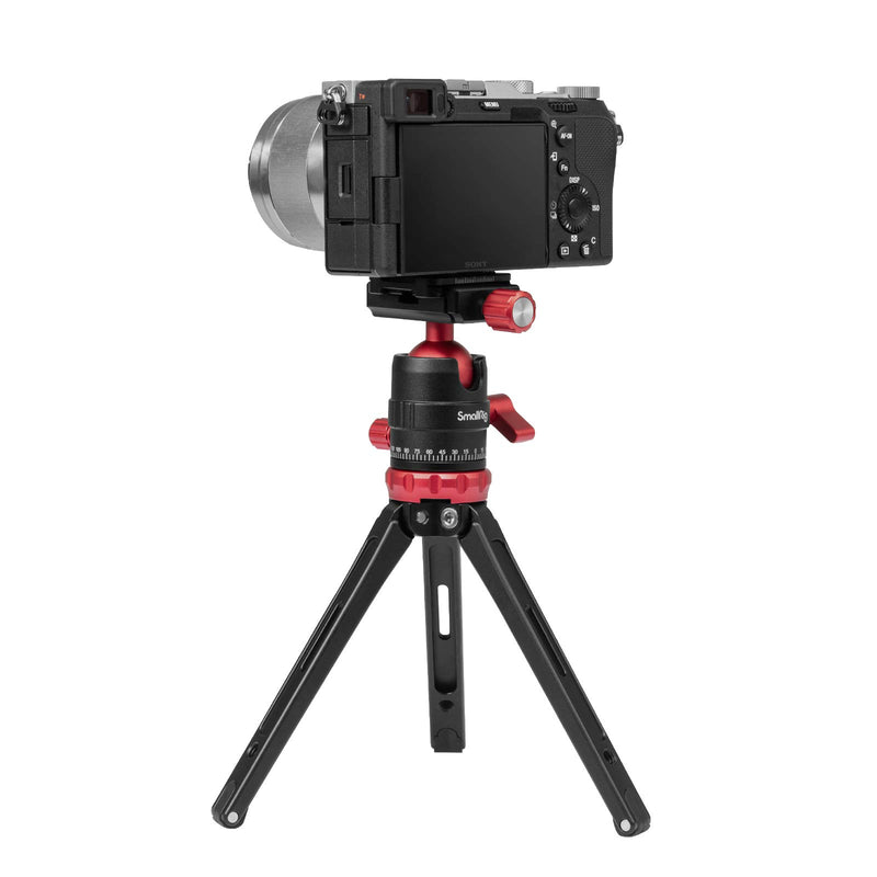 SmallRig Tripod for iPhone Desktop Mini Tripod - Aluminum Alloy 20 inches/ 50 cm with 360 Degree Ball Head, 1/4 inch Quick Shoe Plate for Vlogging DSLR Camera Video, Load up to 11 pounds 3033