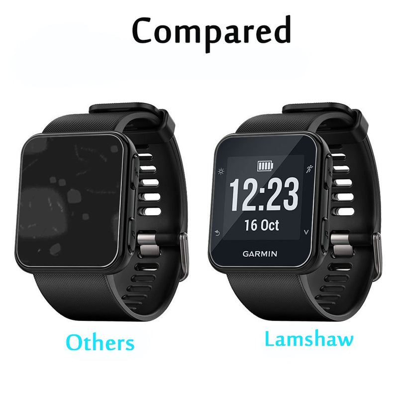 for Garmin Forerunner 35 Case, Lamshaw Silicone Case with Screen Protector (2 Pack) for Garmin Forerunner 35 Watch (Black case+ Screen Protector)