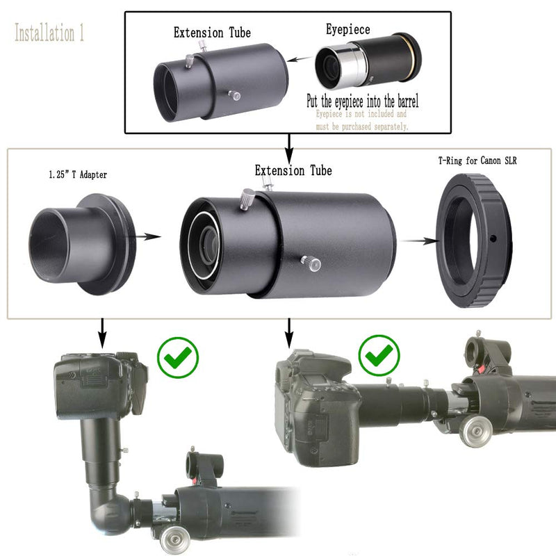 Starboosa Variable Extension Telescope Camera Adapter - for Canon SLR Cameras Connected to Telescopes - for Prime- Focus Or Eyepiece-Projection Photography Variable Extension Adapter - for Canon SLR