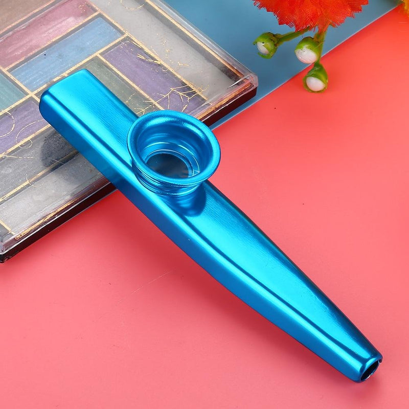 Drfeify Kids Kazoo, Durable Metal Kazoo Flute Mouth Organ Music Instrument Gift Toy for Children Kids Blue