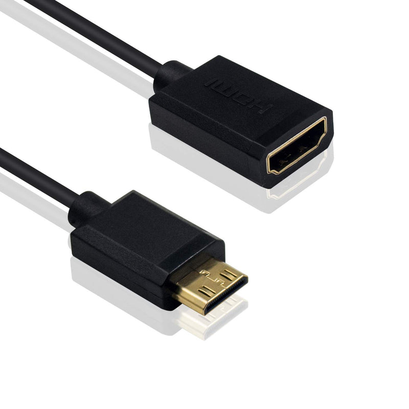 [AUSTRALIA] - Duttek Mini HDMI to HDMI Cable, HDMI to Mini HDMI Coiled Cable, Mini HDMI Male to HDMI Female Adapter Cable Support 1080P Full HD, 3D, for Camera, Camcorder, Laptop, Projector, etc 1.8M/6 Feet Male to Female 1.8M 