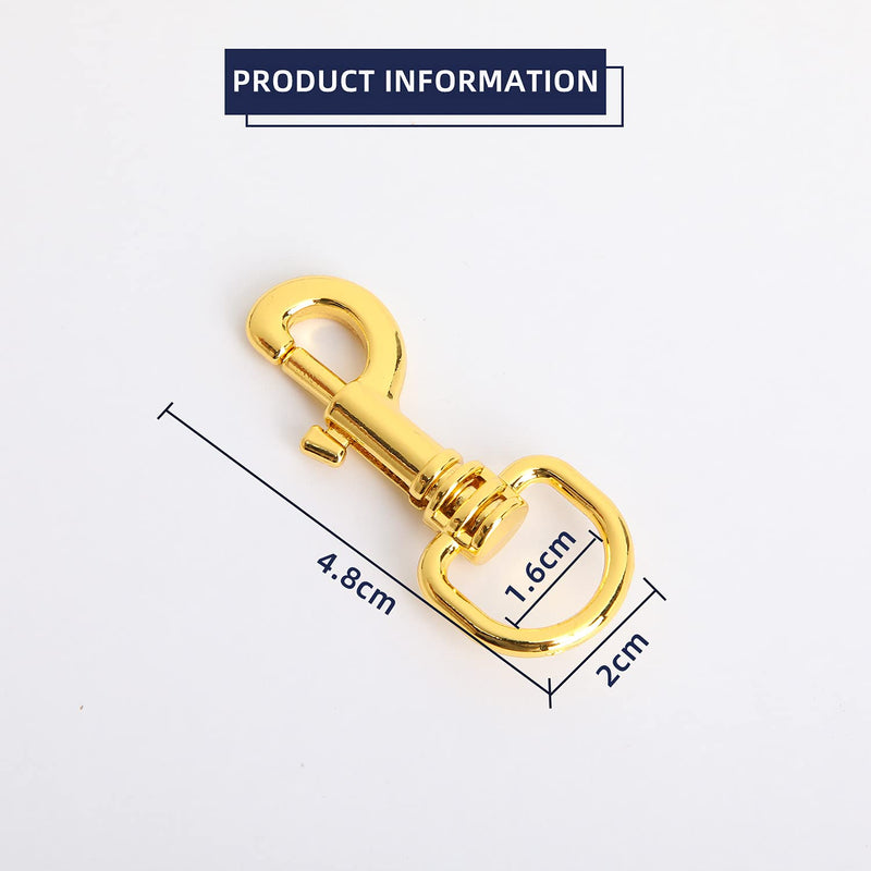 willikiva 10 Pcs 5/8" Steel Swivel Clasps Hooks Bolt Snap Hook Multipurpose Pet Leash Flag Pole Key Chain Clothlines(Gold-2) Gold-2