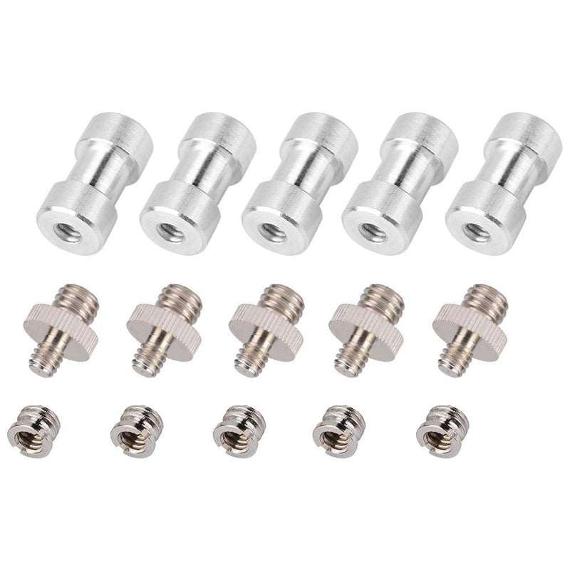 15pcs 1/4 Turn 3/8 Converter Threaded Screws Adapter Screws Accessory for DSLR Camera/Tripod Head/Umbrella/Flash Light Stand/Quick Release Plate