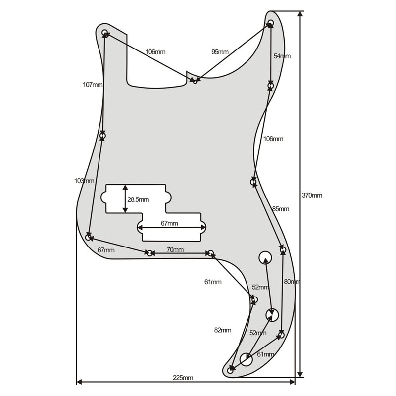 FLEOR 13 Hole P Bass Pickguard Guitar Scratch Plate Pick Guard for 4 String USA/Mexican Standard Precision Bass Style, 4Ply Blue Pearl