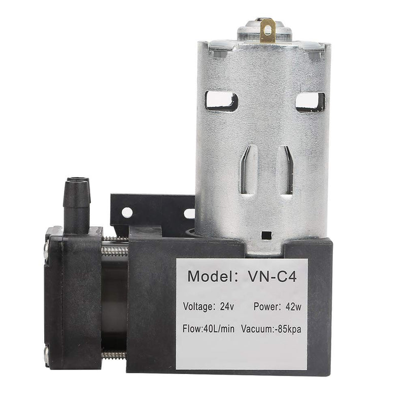 DC 24V Vacuum Pump Mini Vacuum Pump Water Air Gas Vacuum Pump -85KPa Flow 40L/min Oil-Less Vacuum Pump, Mini Air Pump Motor