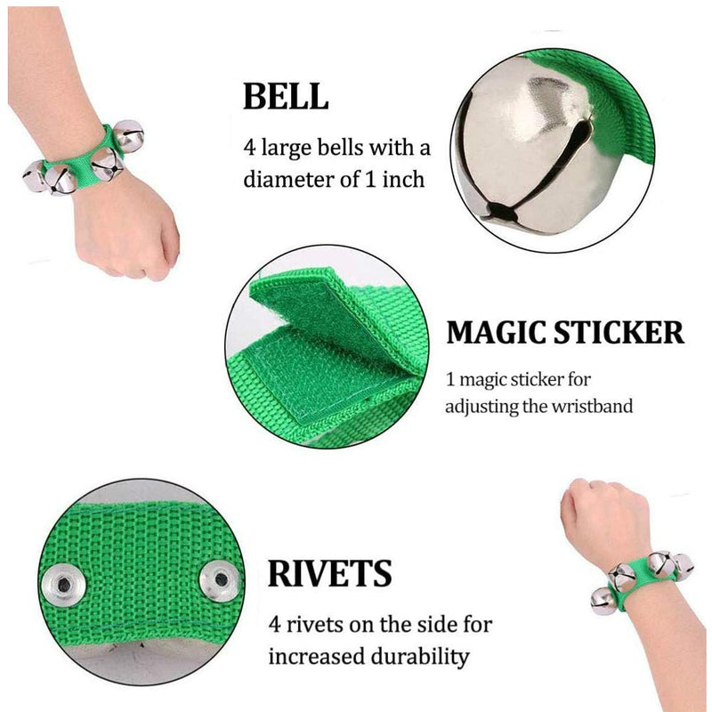 10 Pcs Multi Color Musical Rhythm Toys and Nylon Band Wrist Bell Ankle Bells Band Wrist Bell Wrist Foot Bell Instrument for Kids Baby Adult Best Holiday Birthday Party Gifts