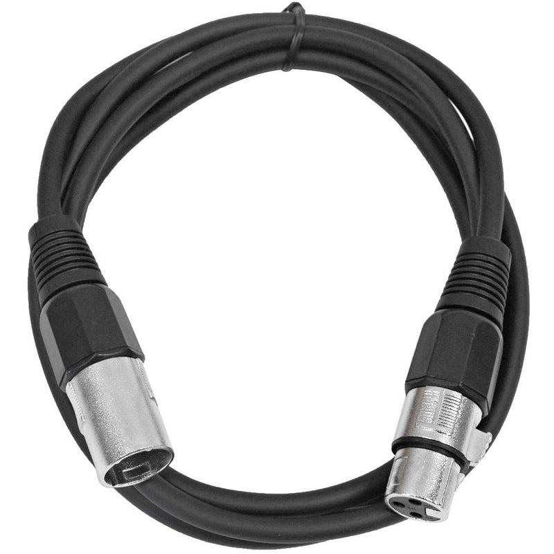 [AUSTRALIA] - SEISMIC AUDIO - SAXLX-6 - 6 Pack of 6' Black XLR Male to XLR Female Patch Cables - Balanced - 6 Foot Patch Cords 