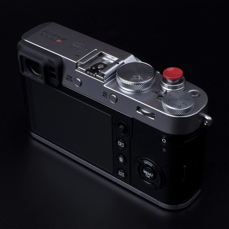 VKO Soft Metal Shutter Release Button Brass Compatible with Fujifilm X-T30 X-T4 X-T3 X100F X-T20 X-PRO2 XPRO-3 X30 X100T X100S X-E2 X-T2 M9 M10 Camera Black Red Dark-red 11mm Concave Surface(3 Pack)