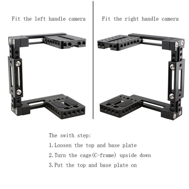 CAMVATE Adjustable Camera Cage Fit for Right Handle and Left Handle Camera(Basic)