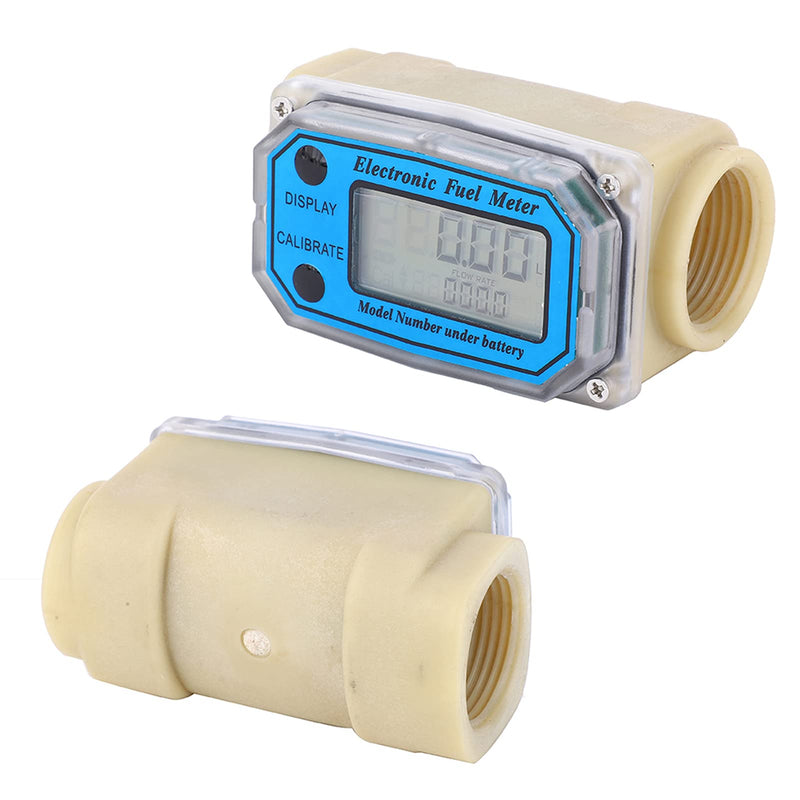 Diesel Fuel Meter, Digital Fuel Meter Water Flow Meter Mini Digital Turbine Flowmeter Diesel Fuel Flow Meter 15-120L/min 1" NPT