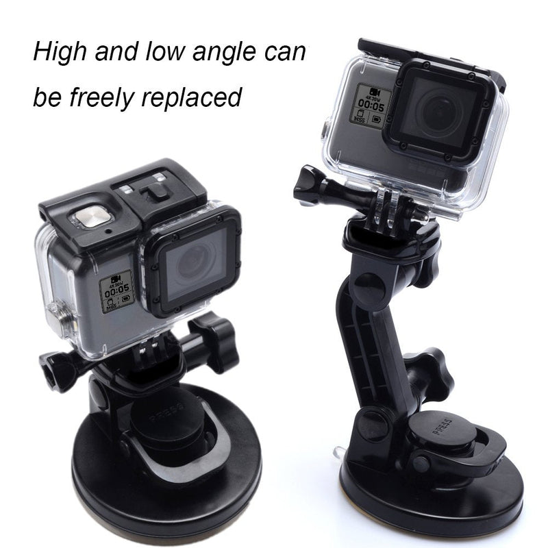 Suptig Suction Cup Mount Compatible for Gopro Hero 10 Hero 9 Hero 8 Hero 7 Hero 6 Hero 5 Hero 4 Hero 3+ Hero 3 Hero 2 Gopro Max Hero+ Hero Session and Other Action Cameras (Black)