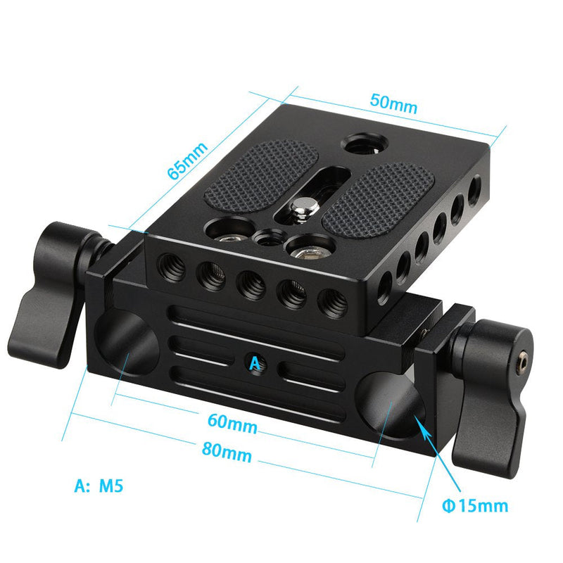 [AUSTRALIA] - CAMVATE Camera Baseplate with 15mm Railblock for DSLR Rig 15mm Rod Rail Support System - 1236 
