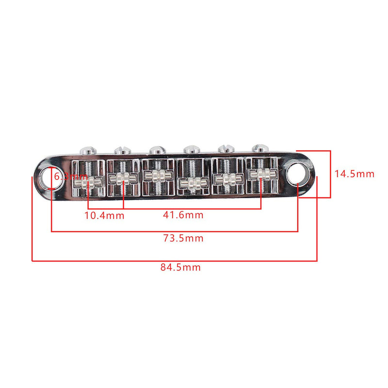 XtremeAmazing Chrome Guitar Roller Saddle Bridge Tune-O-Matic Bridge with 2Pcs M8 Threaded Posts for Epiphone Les Paul,SG,Dot,Bigsby Guitar