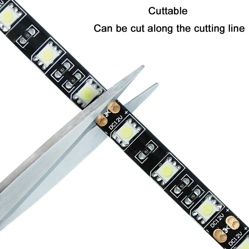 [AUSTRALIA] - YUNBO LED Strip Light Green 520-525nm, 16.4ft/5m 300 Units Cuttable SMD 5050 Black PCB Board 12V Non-Waterproof Flexible LED Tape Light for Indoor Home, Bar, Party, Holiday Decoration Lighting 