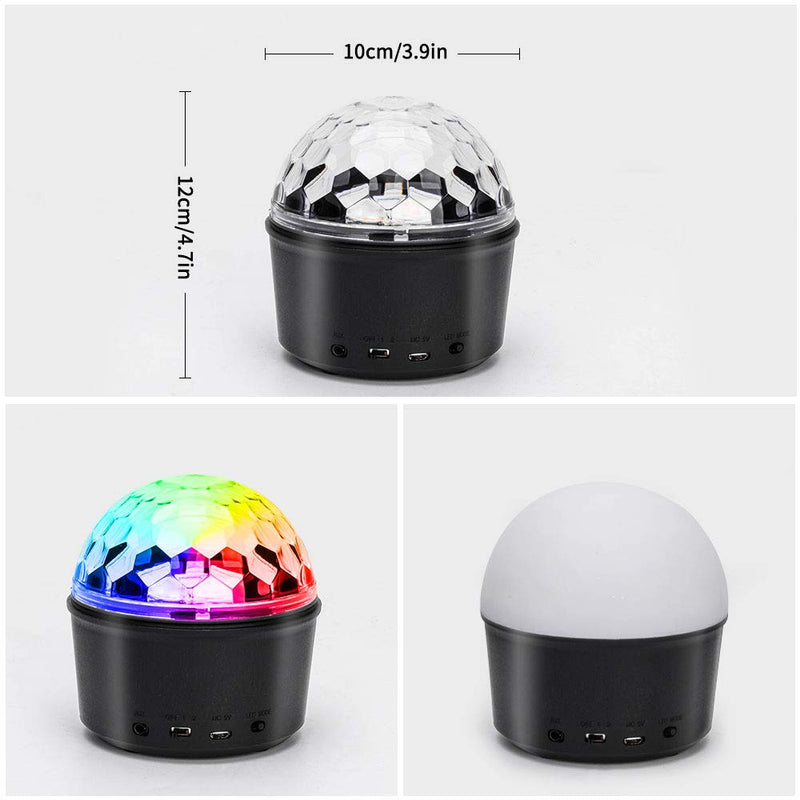 NIPEECO Disco Ball LED Night Light Disco Light Effects with Bluetooth Speaker Disco Light Projector Lamp Music-Controlled Party Light with Remote & USB Cable for Kids Birthday Party
