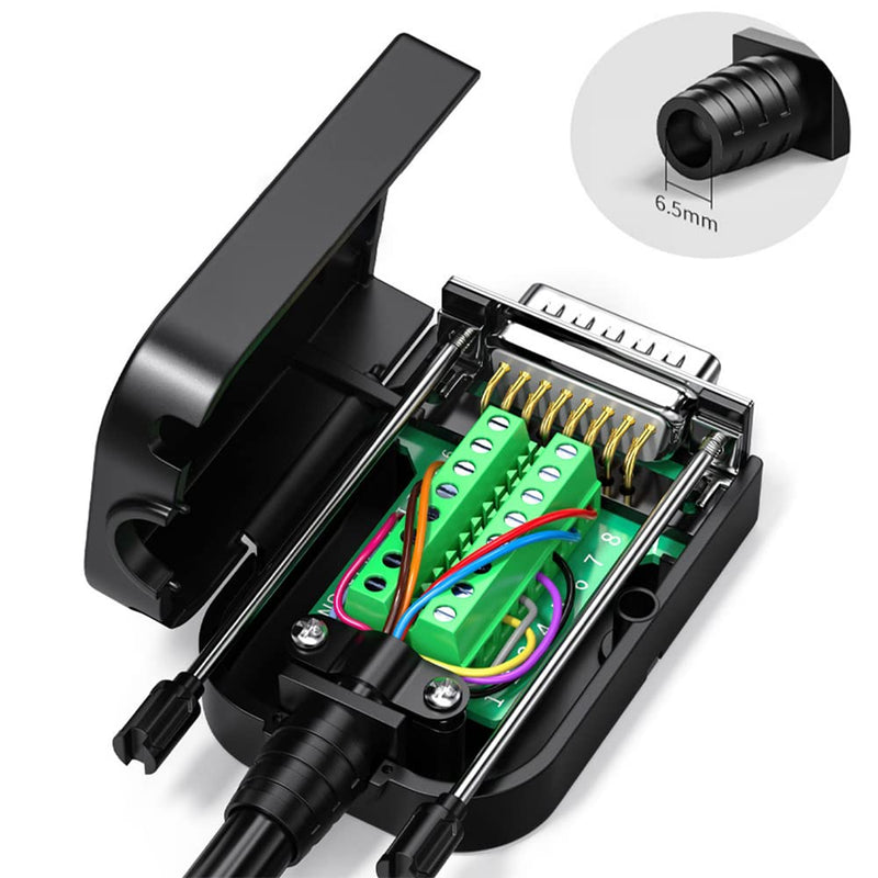 [AUSTRALIA] - Jienk 10PCS DB15 RS232 D-SUB Serial Adapters, 15Pin Port Terminal Solderless Breakout Board Connector with Case Accessories (DB15 Male) DB15 Male 