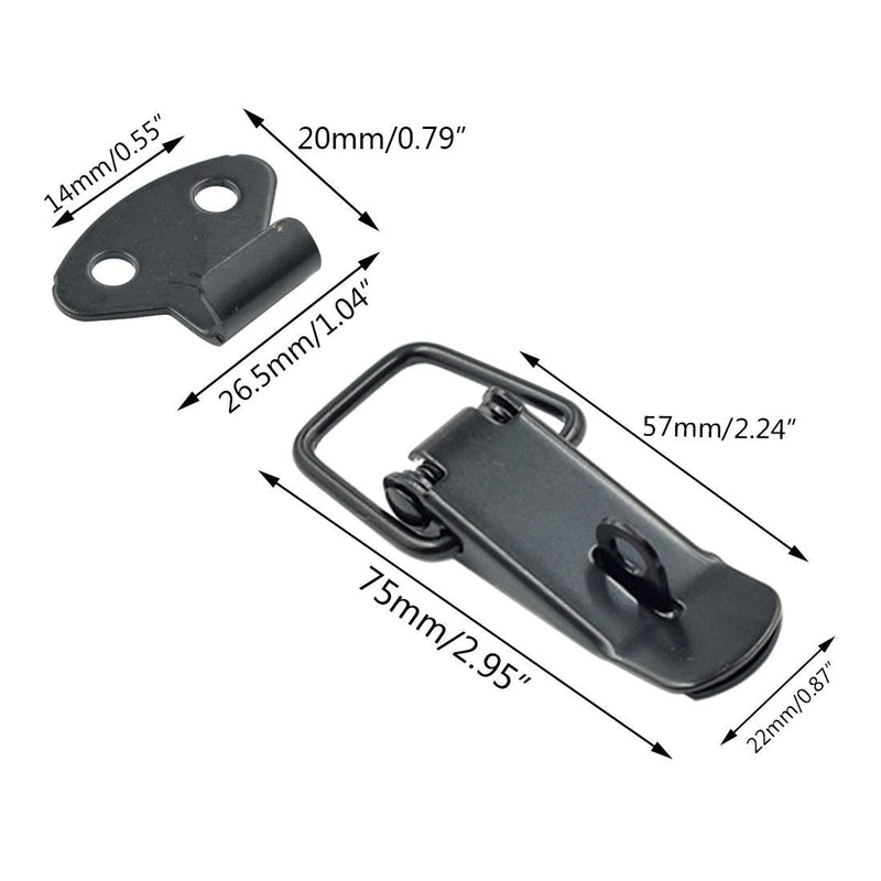 [AUSTRALIA] - Rannb Toggle Latch Mini Size Spring Loaded Latch Black - Pack of 10 Mini Size With Padlock Hole 