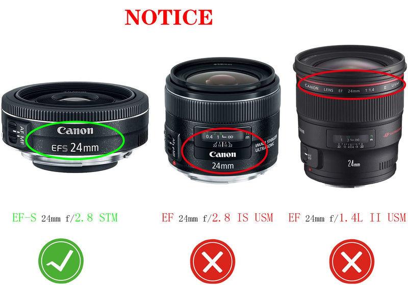 52mm Lens Cap Cover for Canon EF-S 24mm f/2.8 STM,HUIPUXIANG[2 Pack]