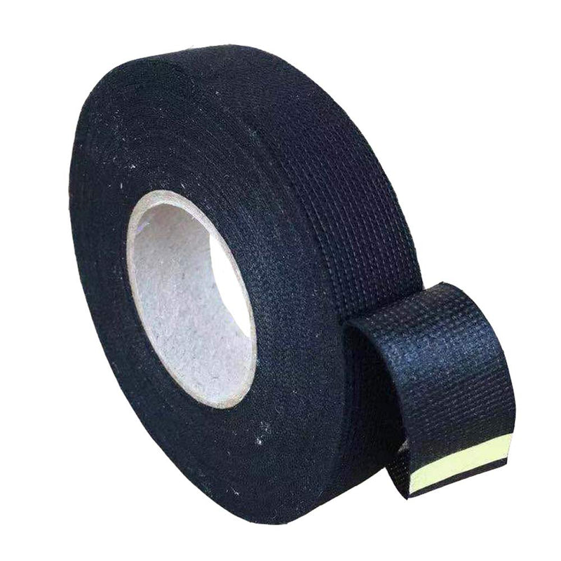 4 Rolls Wire Loom Harness Tape, Wiring Harness Cloth Tape, Black Adhesive Fabric Tape for Automobile Electrical Wire harnessing Noise Damping Heat Proof 19 mm X 15m