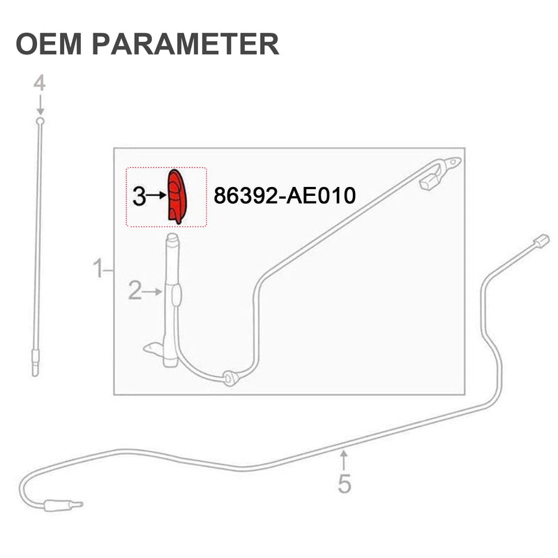 Anina Antenna Base Bezel for Toyota Sienna 2004-2010 Car Radio Antenna Ornament Antenna Mount Antenna Mount Antenna Grommet Topper 86392-AE010