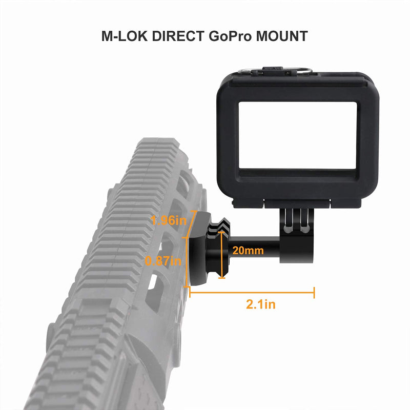 Xaegistac Mlok GoPro Mount, 2 in 1 Side Gun Rail Mount for GoPro and Mlock Picatinny Rail, 90 Degree Camera Mount for Mlok System