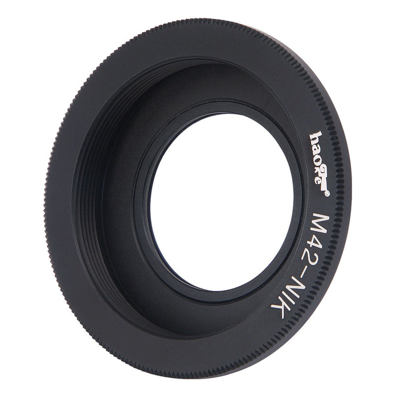 Haoge Manual Lens Mount Adapter Built-in Glass for M42 42mm Screw Mount Lens to Nikon F Mount Camera Such as D800 D800E D810 D810A D850 DF D750 D500 D600 D610 D3X D3 D3S D4 D4S D5