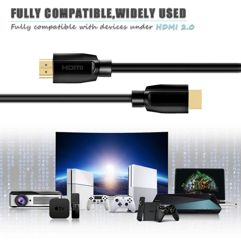 Mrocioa HDMI Cable with Premium Certified 10 feet 18Gbps high Speed Support HDCP 2.2 and 4k + HDR / 2160P/ 1080P/ 720P etc. Design for PS4 PRO/Xbox ONE X/Apple TV 4K HDMI2.0 Device.