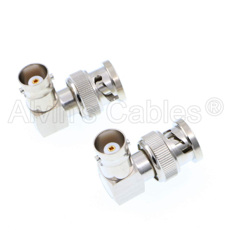 Alvin's Cables Right Angle Convert Connectors for 12G HD SDI BNC Cable One Set