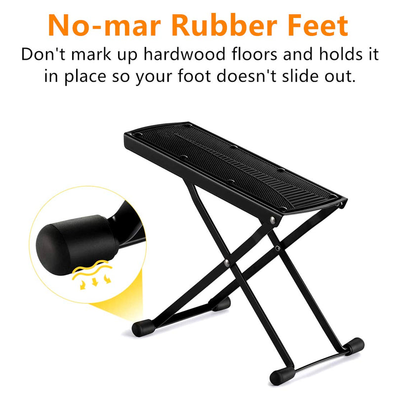 Ganasome Guitar Foot Stool Height Adjustable Guitar Foot Rest Footstool Black For Classical Guitar，with Tuner