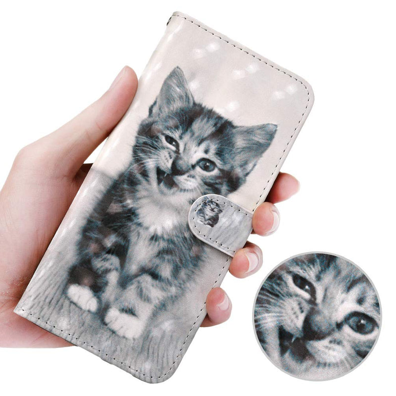 Samsung Galaxy A51 Phone Case 3D Shockproof Wallet Flip Bumper Cover Magnetic Closure Full Protection with Card Slots Kickstand Protective Case for Samsung Galaxy A51 - Smiley Cat