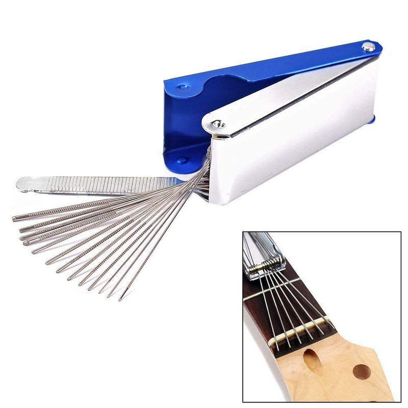 Hidear Guitar Sanding Tool,Guitar Bass Ukulele Nut Bridge Saddle Grooves Sanding Files Tool Kit Electric Acoustic Guitar Part DIY Tools