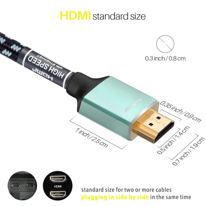 4K HDMI Cable 6ft-HDMI 2.0 Cord Supports 1080p, 3D, 2160p, 4K UHD, HDR-CL3 for in-Wall installation-28AWG Silver Plated Copper for HDTV, Xbox, Blue-ray Player, PS3, PS4, PC