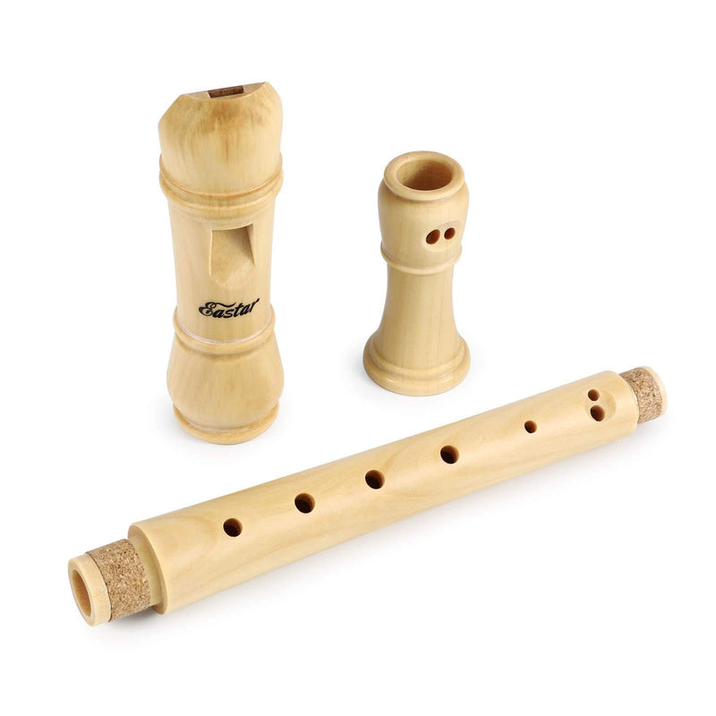 Eastar Recorder Instrument for Kids Soprano Recorder German Style for Adults Beginners C Key 3 Piece Maple Wood Recorder With Hard Case, Joint Grease,Fingering Chart And Cleaning Kit, ERS-31GM 3 Pieces German Style