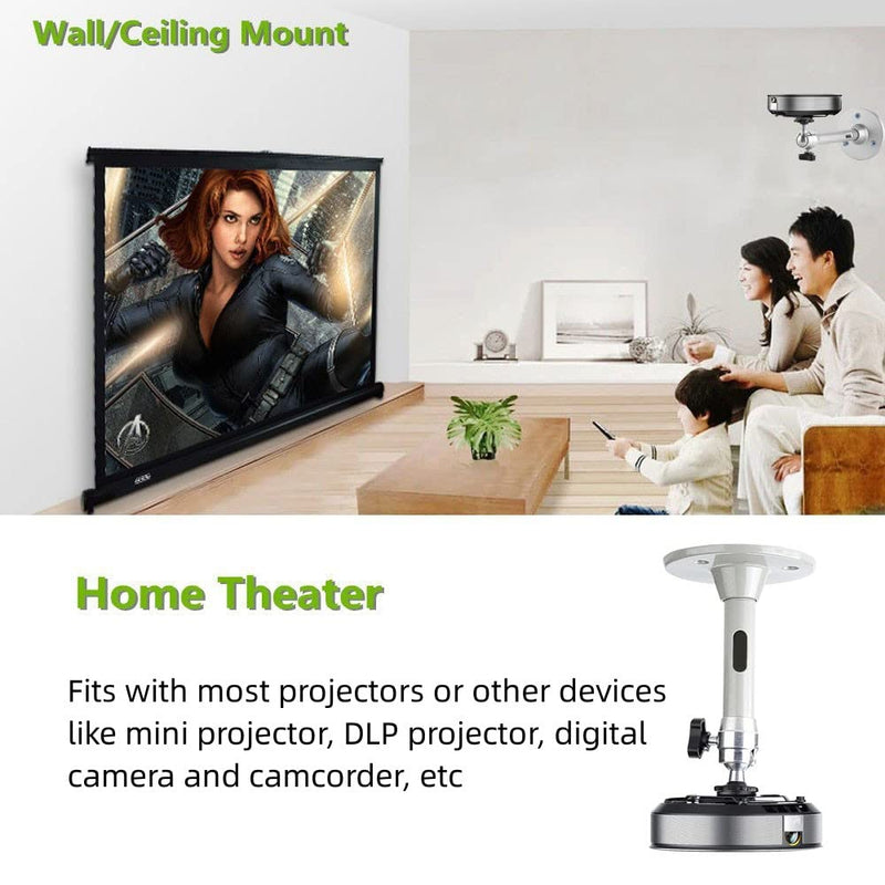 Boewill Mini Ceiling Wall Projector Mount Stand 360° Rotation Tripod Mount Compatible with Most Mini Projectors Digital Camera Camcorder (135mm. Grey) 001