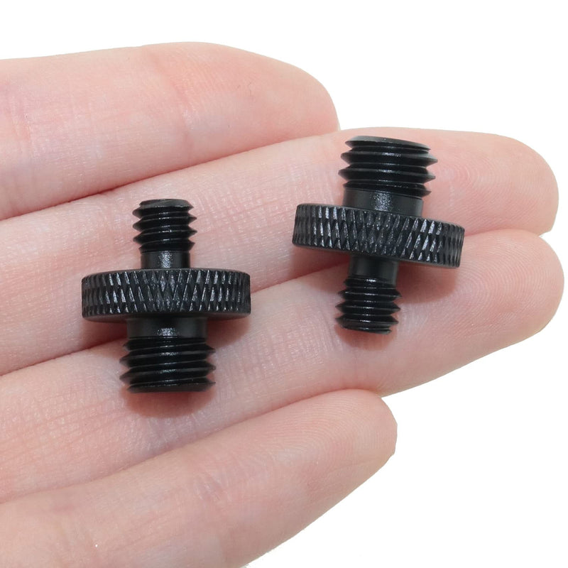 LRONG 2Pcs 3/8 inch Male to 1/4 inch Male Threaded Tripod Screw Adapter Double Sides Standard Mounting Thread Converter for Camera Mount