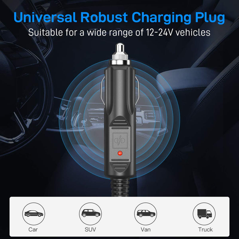 Car Charger Extension 5M Cable - Extra Long Cable 5.0 Metre with Female Inline Socket Connector Suitable to Power Tyre Inflators Vacuum Cleaners and Other Portable Equipment Durable Power Supply Lead.