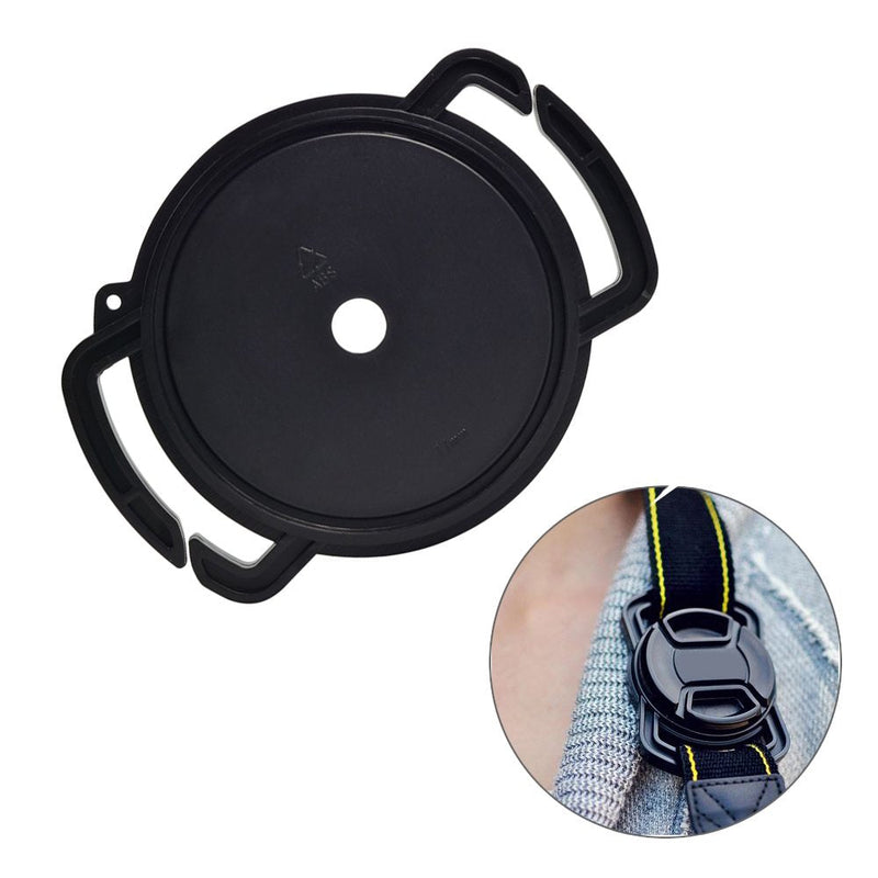 FoRapid Camera Buckle Lens Cap Holder Keeper for Canon Nikon Sony Olympus Fujifilm Pentax Panasonic Sigma DSLR/SLR/Evil Camera Lens Cap-Black ABS Plastic (72mm 77mm 82mm) 72mm 77mm 82mm