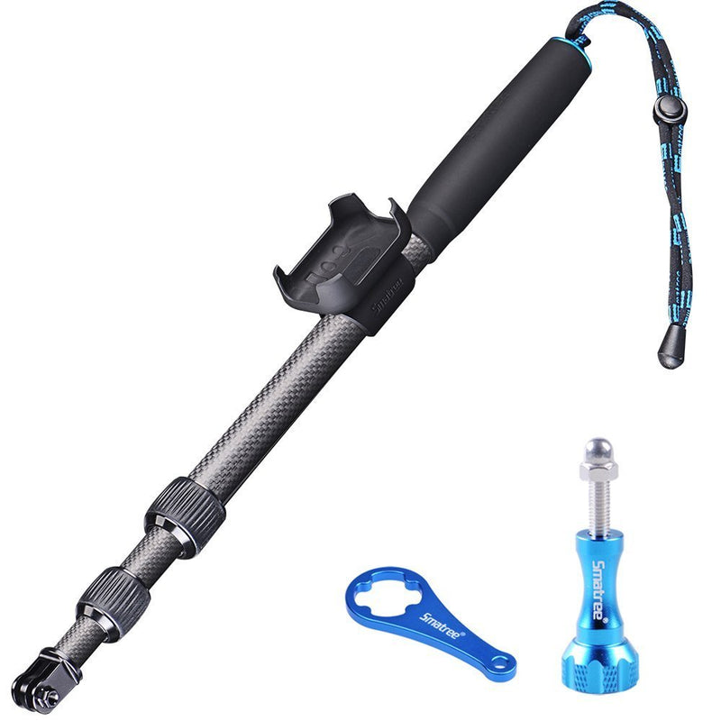 Smatree S2C Carbon Fiber Extendable Pole Compatible for GoPro Hero 9/8/7/6/5/4/3 Plus/3/2/1/Session/DJI OSMO Action Camera (WiFi Remote Controller is Not Included)