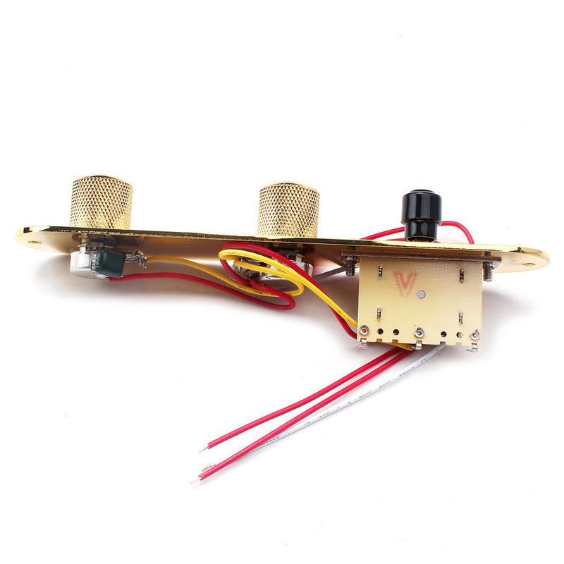 Alnicov Fully Loaded Control Plate Pre-Wired 3-Way Control Plate With Wiring Harness For Fender Tele Telecaster Electric Guitar,Gold