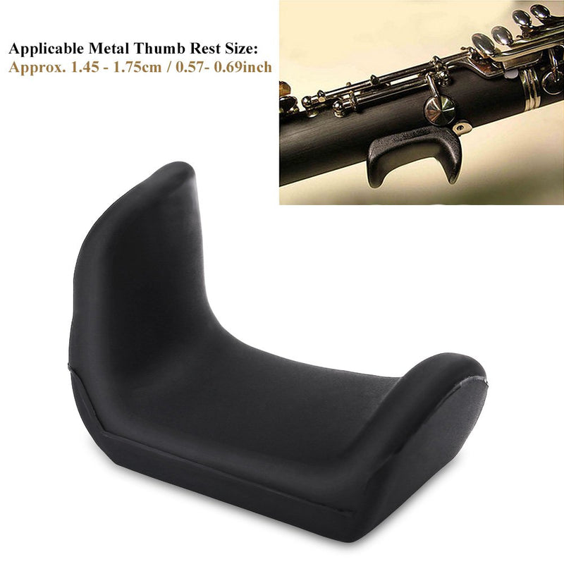 Thumb Finger Rest Rubber Cushion Thumb Finger Protector,1.45-1.75 cm Thumb Finger Rest Cushion Support,1.5-1.8 cm Clarinet Oboe Thumb Rest for Oboe Clarinet Instruments - Black (1.5 mm) #2